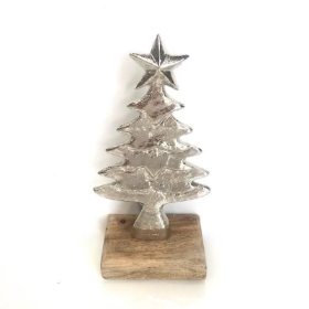 Standing Metal Xmas Tree And Star 18cm