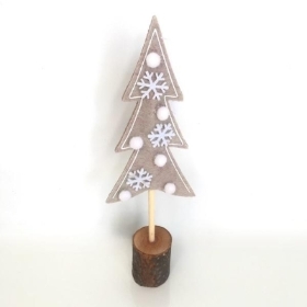 Felt Oatmeal Xmas Tree 23cm