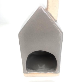 Grey House Tealight Holder 12cm