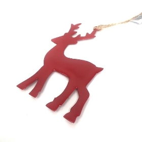 Red Enamel Hanging Reindeer 14cm