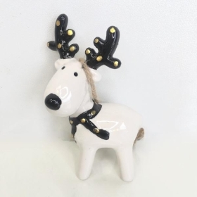 White Ceramic Hanging Reindeer 9cm