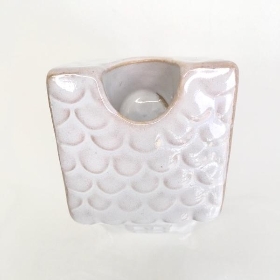 White Ceramic House Candle Holder 10cm