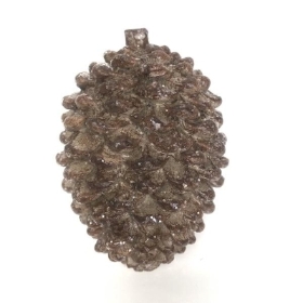 Brown Glittered Pine Cone 6cm