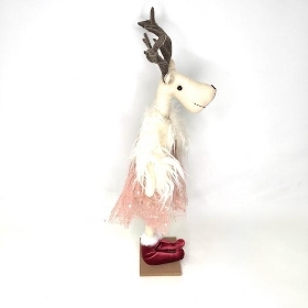 Burgundy And Pink Mrs Deer 56cm