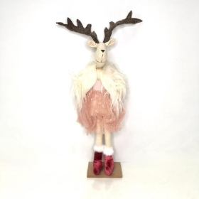 Burgundy And Pink Mrs Deer 56cm