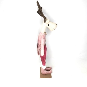 Burgundy & Pink Mr Deer 56cm