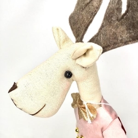 Burgundy & Pink Mr Deer 56cm