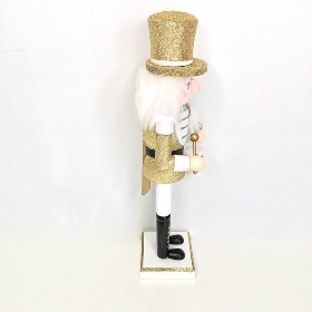 White Drummer Nutcracker Figure 30cm