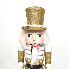 White Drummer Nutcracker Figure 30cm