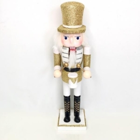 White Drummer Nutcracker Figure 30cm