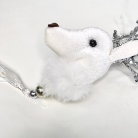 White Hanging Reindeer Head 26cm