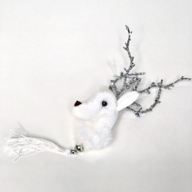 White Hanging Reindeer Head 26cm