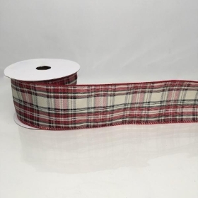 Tartan Wired Ribbon 63mm