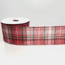 Tartan Wired Ribbon 63mm