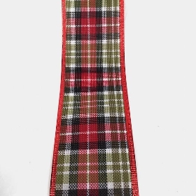 Tartan Wired Ribbon 63mm