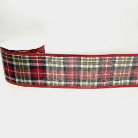 Tartan Wired Ribbon 63mm