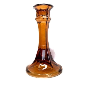 Mocha Glass Genevive Candlestick 16cm