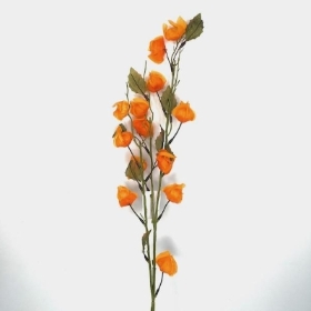 Orange Chinese Lantern Stem 82cm