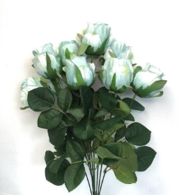 Pale Blue Rosebud Bush 48cm