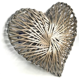 Grey Heart Wreath 56cm