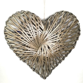 Grey Heart Wreath 56cm