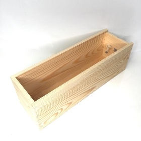 Natural Single Bottle Wooden Box 35cm