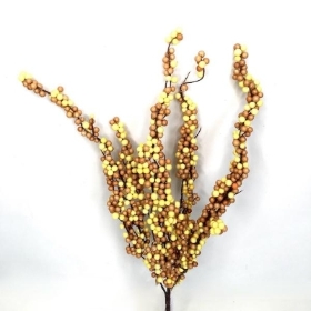 Brown Autumn Berry Spray Yellow 43cm