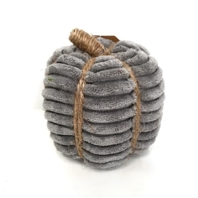 Grey Fabric Pumpkin 13cm