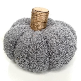 Grey Velvet Pumpkin 11cm