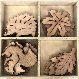 36 x Wooden Autumn Shapes