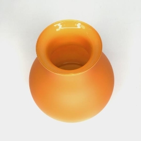 Orange Glass Bottle Vase 17cm