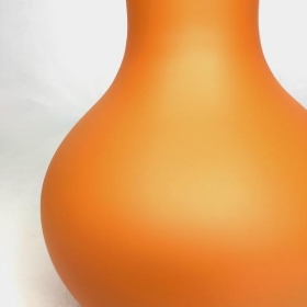 Orange Glass Bottle Vase 17cm