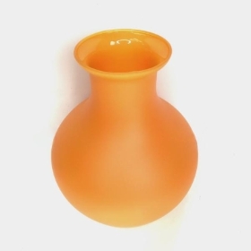 Orange Glass Bottle Vase 17cm