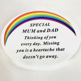 Special Mum & Dad Rainbow Memorial 14.5cm