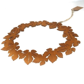 Autumn Metal Leaf Wreath 26cm