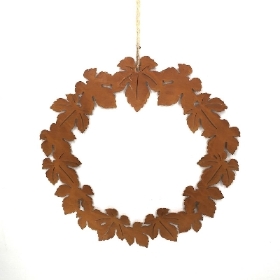 Autumn Metal Leaf Wreath 26cm