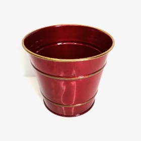 Red Round Christmas Pot 10cm