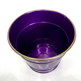 Purple Round Christmas Pot 10cm