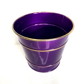 Purple Round Christmas Pot 10cm