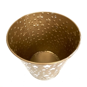 Gold Star Round Christmas Pot 10cm