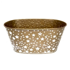 Gold Star Oval Christmas Planter 11cm