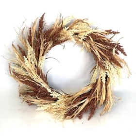 Artificial Wheat Wreath 60cm