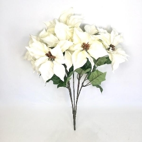 Ivory Deluxe Poinsettia Bush 55cm