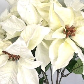 Ivory Deluxe Poinsettia Bush 55cm