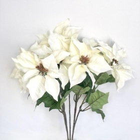 Ivory Deluxe Poinsettia Bush 55cm