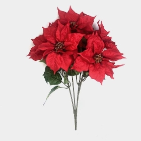 Red Deluxe Poinsettia Bush 55cm