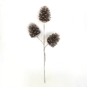 Champagne Pinecone Spray 43cm