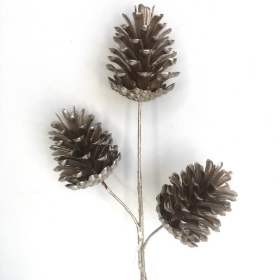 Champagne Pinecone Spray 43cm