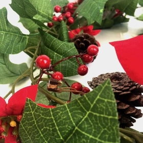 Poinsettia & Cone Garland 270cm