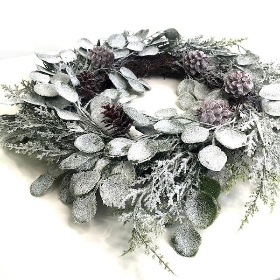 Glittered Eucalyptus Wreath 50cm